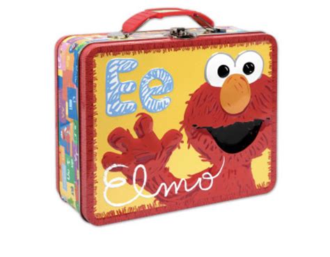 sesame workshop elmo embossed metal lunch box|Vintage Sesame Street Embossed Elmo Ee Tin Lunch Box.